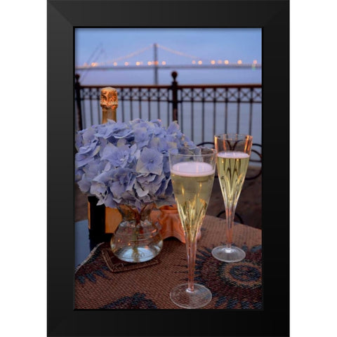 Dream Cafe Bay Bridge - 19 Black Modern Wood Framed Art Print by Blaustein, Alan