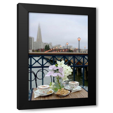 Dream Cafe Broadway Pier - 21 Black Modern Wood Framed Art Print with Double Matting by Blaustein, Alan