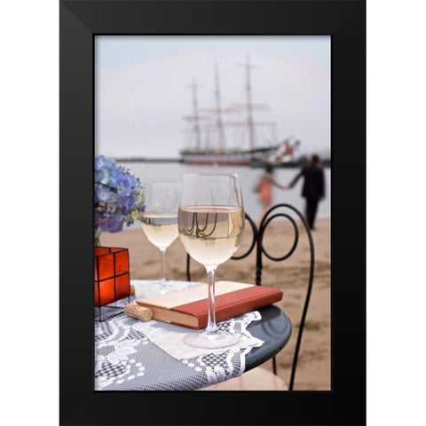 Dream Cafe Hyde St Pier - 29 Black Modern Wood Framed Art Print by Blaustein, Alan