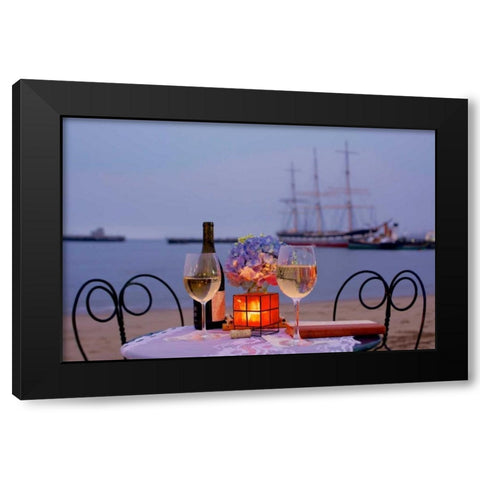 Dream Cafe Hyde St Pier - 34 Black Modern Wood Framed Art Print by Blaustein, Alan