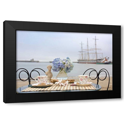 Dream Cafe Hyde St Pier - 33 Black Modern Wood Framed Art Print by Blaustein, Alan