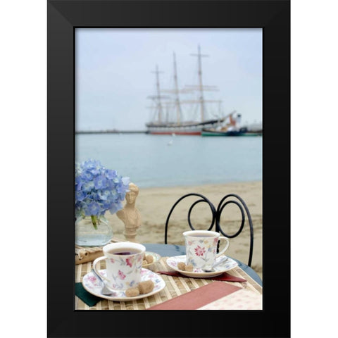 Dream Cafe Hyde St Pier - 30 Black Modern Wood Framed Art Print by Blaustein, Alan