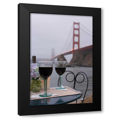 Dream Cafe Golden Gate Bridge - 38 Black Modern Wood Framed Art Print by Blaustein, Alan