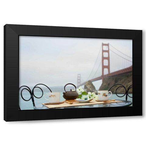 Dream Cafe Golden Gate Bridge - 43 Black Modern Wood Framed Art Print by Blaustein, Alan