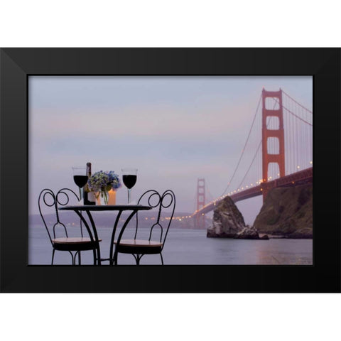 Dream Cafe Golden Gate Bridge - 37 Black Modern Wood Framed Art Print by Blaustein, Alan