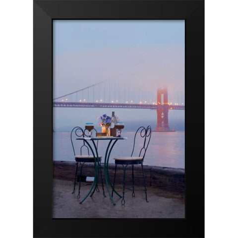 Dream Cafe Golden Gate Bridge - 52 Black Modern Wood Framed Art Print by Blaustein, Alan