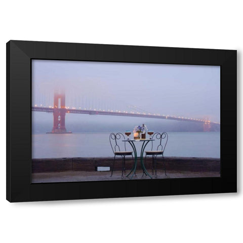 Dream Cafe Golden Gate Bridge - 53 Black Modern Wood Framed Art Print by Blaustein, Alan