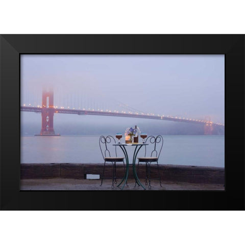 Dream Cafe Golden Gate Bridge - 53 Black Modern Wood Framed Art Print by Blaustein, Alan
