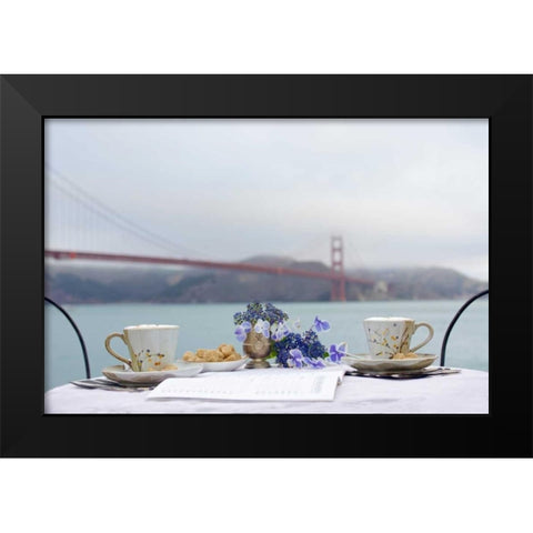 Dream Cafe Golden Gate Bridge - 54 Black Modern Wood Framed Art Print by Blaustein, Alan