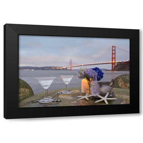 Dream Cafe Golden Gate Bridge - 62 Black Modern Wood Framed Art Print with Double Matting by Blaustein, Alan