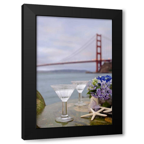 Dream Cafe Golden Gate Bridge - 64 Black Modern Wood Framed Art Print by Blaustein, Alan