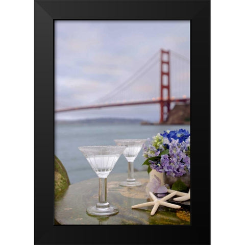 Dream Cafe Golden Gate Bridge - 64 Black Modern Wood Framed Art Print by Blaustein, Alan