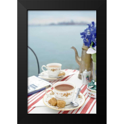 Dream Cafe Golden Gate Bridge - 68 Black Modern Wood Framed Art Print by Blaustein, Alan