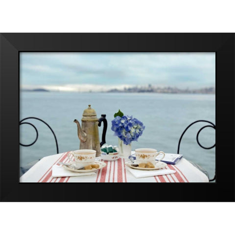 Dream Cafe Golden Gate Bridge - 67 Black Modern Wood Framed Art Print by Blaustein, Alan