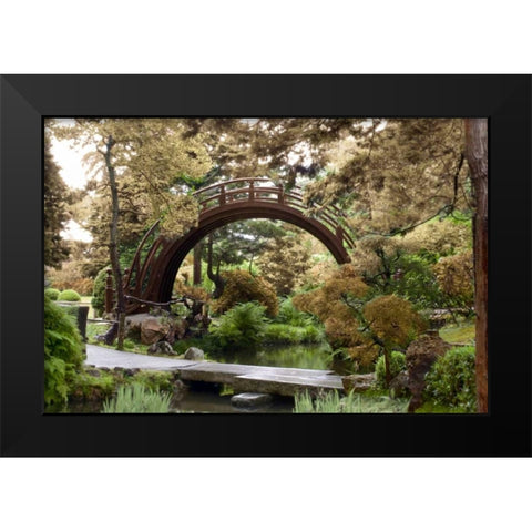 Japanese Bridge - 1 Black Modern Wood Framed Art Print by Blaustein, Alan