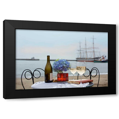 Dream Cafe Hyde St Pier - 32 Black Modern Wood Framed Art Print by Blaustein, Alan