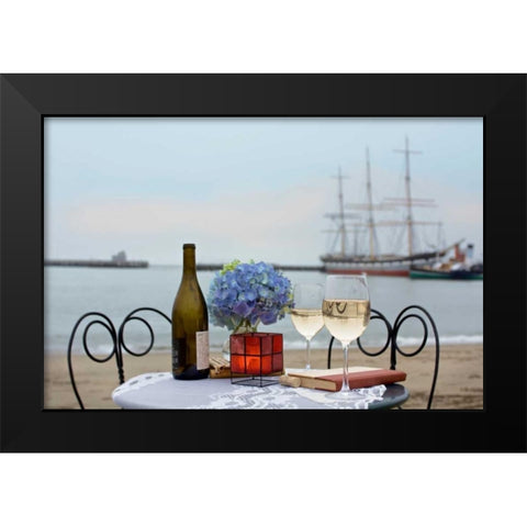 Dream Cafe Hyde St Pier - 32 Black Modern Wood Framed Art Print by Blaustein, Alan