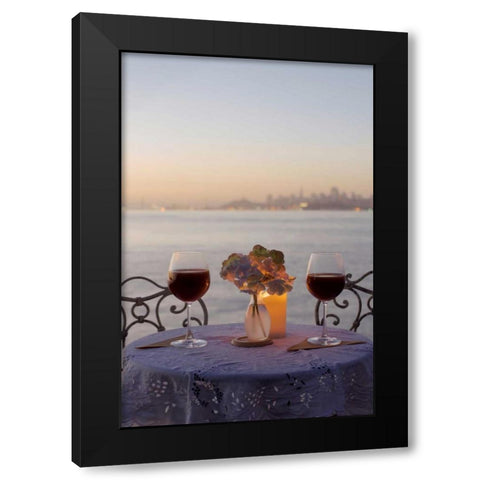 Dream Cafe Golden Gate Bridge - 69 Black Modern Wood Framed Art Print by Blaustein, Alan