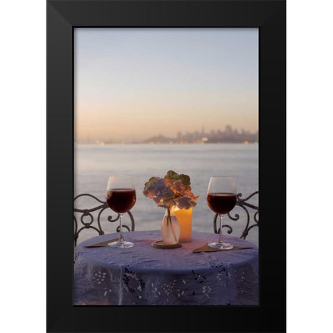 Dream Cafe Golden Gate Bridge - 69 Black Modern Wood Framed Art Print by Blaustein, Alan