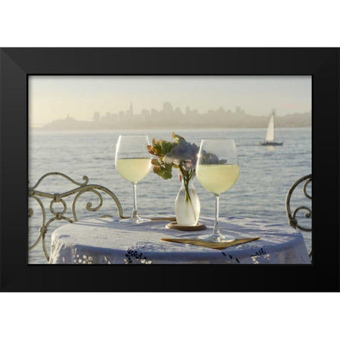 Dream Cafe Golden Gate Bridge - 75 Black Modern Wood Framed Art Print by Blaustein, Alan