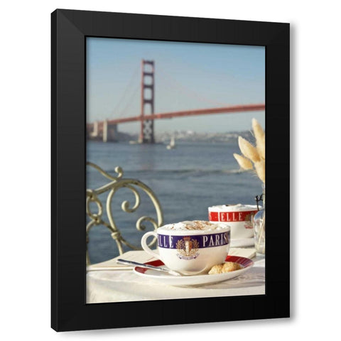 Dream Cafe Golden Gate Bridge - 76 Black Modern Wood Framed Art Print by Blaustein, Alan