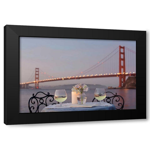 Dream Cafe Golden Gate Bridge - 77 Black Modern Wood Framed Art Print by Blaustein, Alan