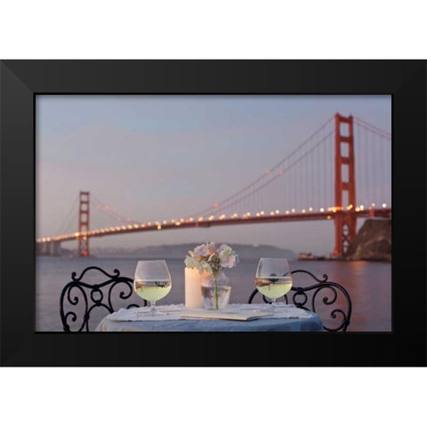 Dream Cafe Golden Gate Bridge - 77 Black Modern Wood Framed Art Print by Blaustein, Alan