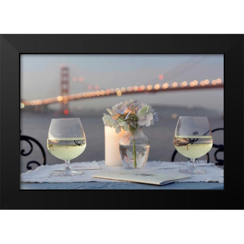 Dream Cafe Golden Gate Bridge - 79 Black Modern Wood Framed Art Print by Blaustein, Alan