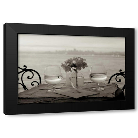 Dream Cafe Golden Gate Bridge - 84 Black Modern Wood Framed Art Print by Blaustein, Alan