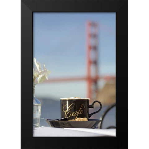 Dream Cafe Golden Gate Bridge - 88 Black Modern Wood Framed Art Print by Blaustein, Alan