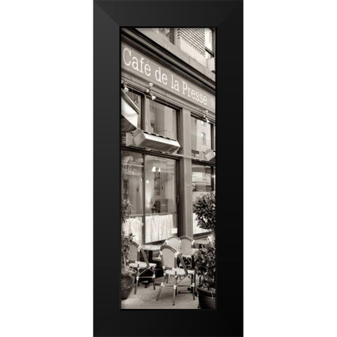 Cafe la Presse Pano - 1 Black Modern Wood Framed Art Print by Blaustein, Alan