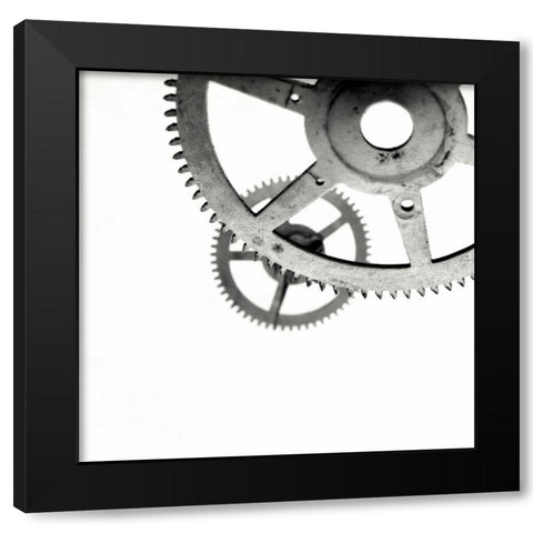 Retro- Gears - 9 Black Modern Wood Framed Art Print with Double Matting by Blaustein, Alan