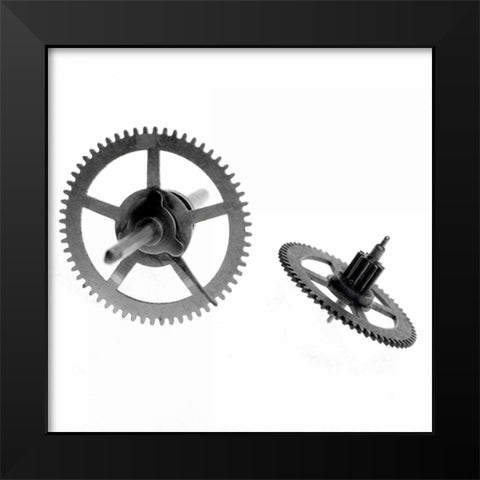 Retro- Gears - 10 Black Modern Wood Framed Art Print by Blaustein, Alan