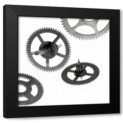 Retro- Gears - 11 Black Modern Wood Framed Art Print with Double Matting by Blaustein, Alan