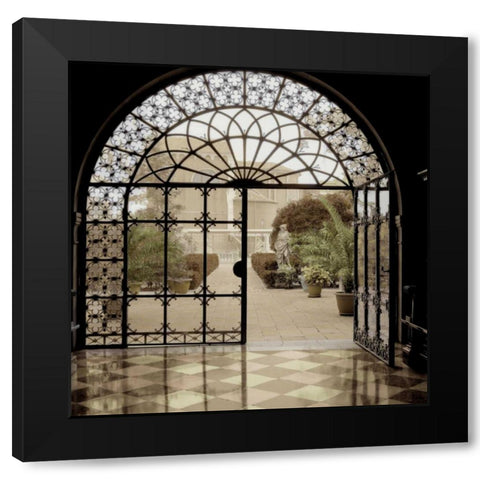Courtyard In Venezia Black Modern Wood Framed Art Print by Blaustein, Alan