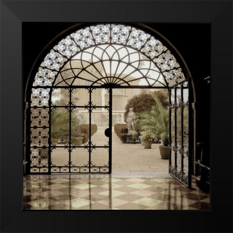 Courtyard In Venezia Black Modern Wood Framed Art Print by Blaustein, Alan