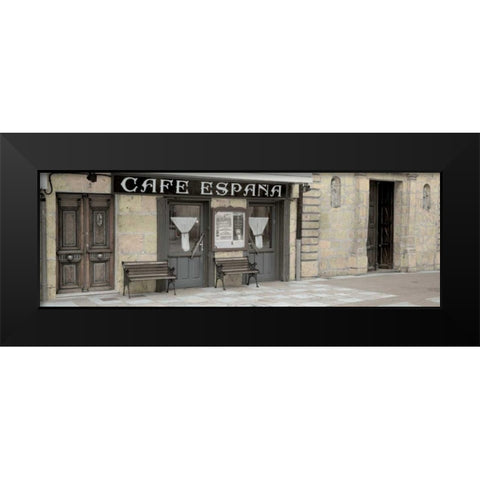 Cafe Espana Pano - 1 Black Modern Wood Framed Art Print by Blaustein, Alan
