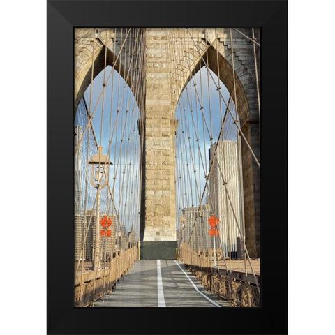Brooklyn Bridge Black Modern Wood Framed Art Print by Blaustein, Alan