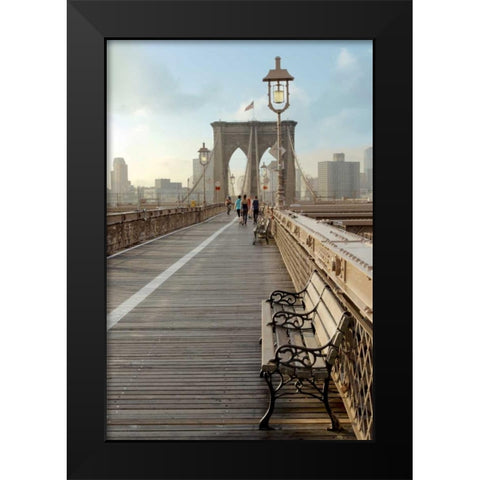 Brooklyn Bridge Black Modern Wood Framed Art Print by Blaustein, Alan