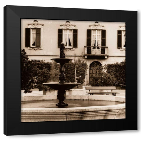 Piazza Lombardy Black Modern Wood Framed Art Print by Blaustein, Alan