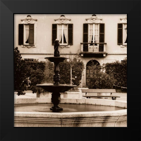 Piazza Lombardy Black Modern Wood Framed Art Print by Blaustein, Alan