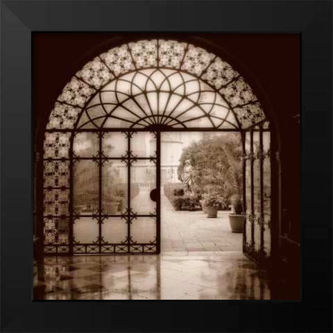 Courtyard in Venezia Black Modern Wood Framed Art Print by Blaustein, Alan