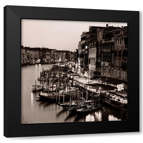 Ponte di Rialto Black Modern Wood Framed Art Print with Double Matting by Blaustein, Alan