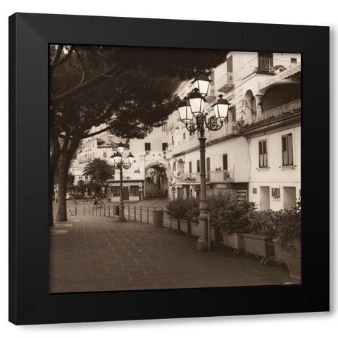 Strada Amalfi Black Modern Wood Framed Art Print by Blaustein, Alan
