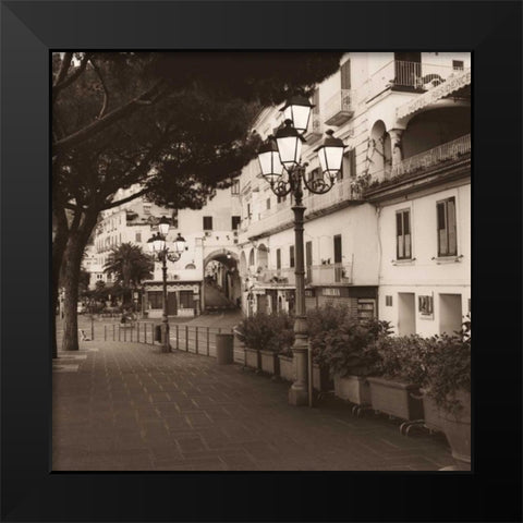 Strada Amalfi Black Modern Wood Framed Art Print by Blaustein, Alan