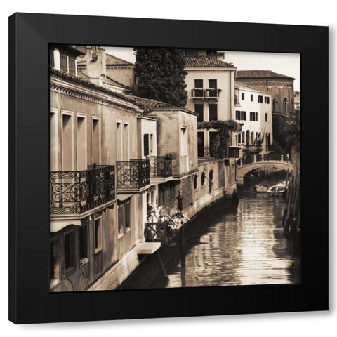 Ponti di Venezia No. 4 Black Modern Wood Framed Art Print with Double Matting by Blaustein, Alan