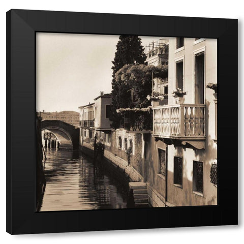 Ponti di Venezia No. 5 Black Modern Wood Framed Art Print by Blaustein, Alan