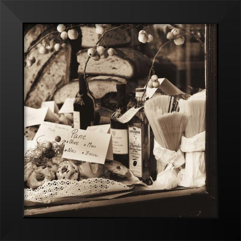 Pasta Pane e Vino Black Modern Wood Framed Art Print by Blaustein, Alan