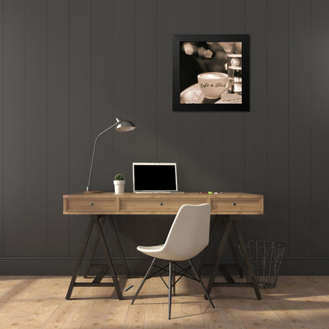 Cafe St. Germain des Pres Black Modern Wood Framed Art Print by Blaustein, Alan