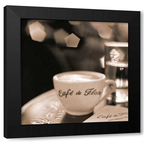 Cafe St. Germain des Pres Black Modern Wood Framed Art Print with Double Matting by Blaustein, Alan